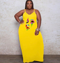 Load image into Gallery viewer, Abstract Face Maxi dress

