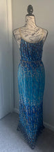 Load image into Gallery viewer, Blue And Gold Mosaic Print Maxi Dress
