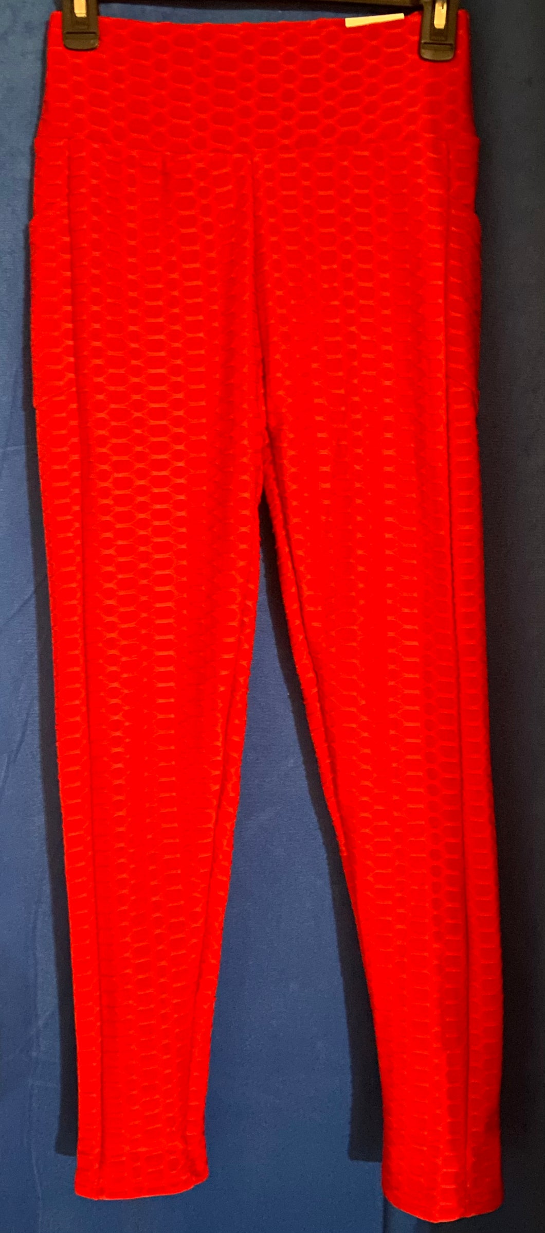 Junior Red Honeycomb Leggings 