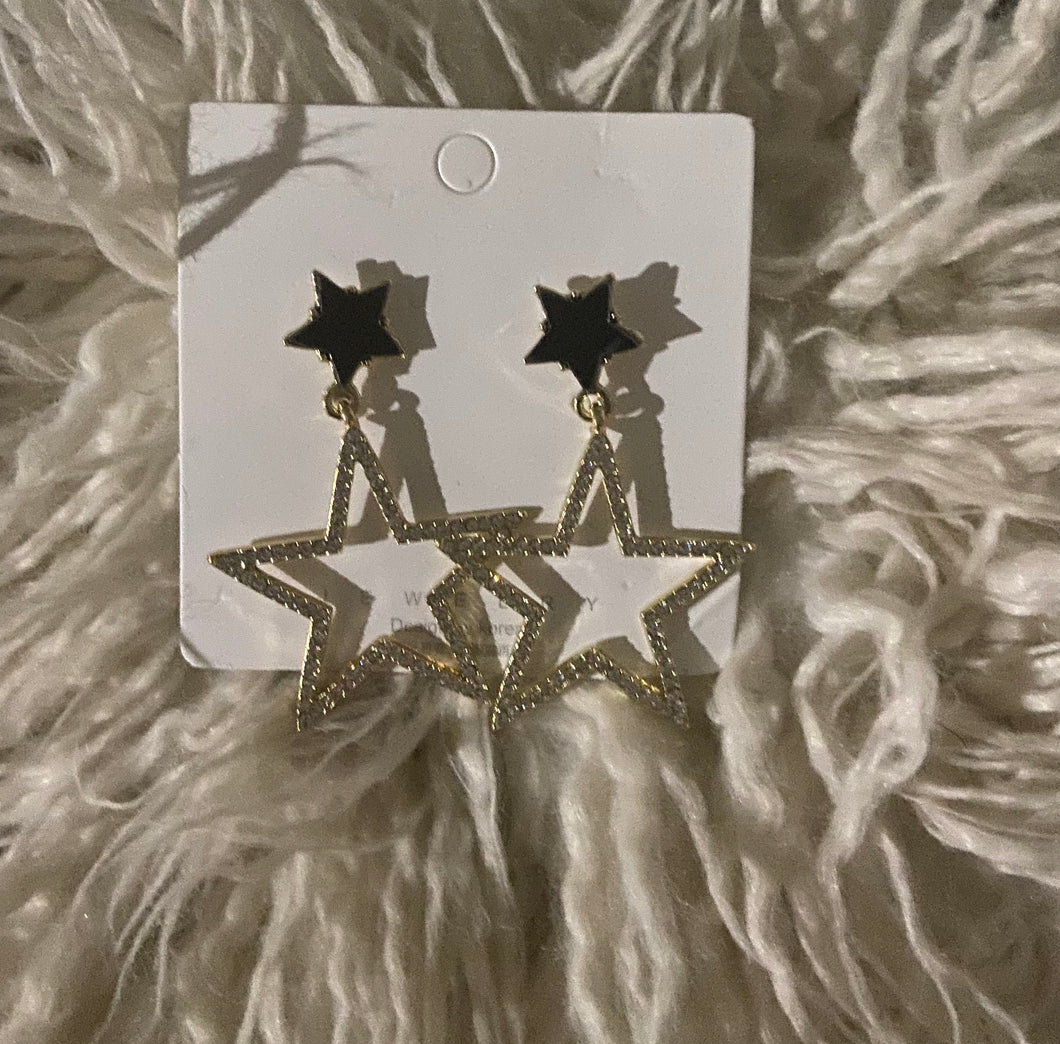 Rhinestone Star Earrings 