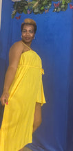 Load image into Gallery viewer, Pleated Yellow Maxi Dress
