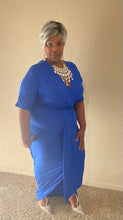 Load image into Gallery viewer, Irregular Hem Blue Maxi Dress
