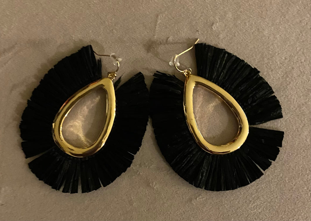 Tassel Oval Drop Earrings