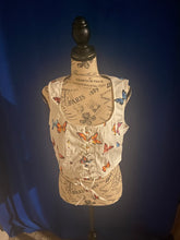 Load image into Gallery viewer, Demin Lace Up Butterfly Crop Vest
