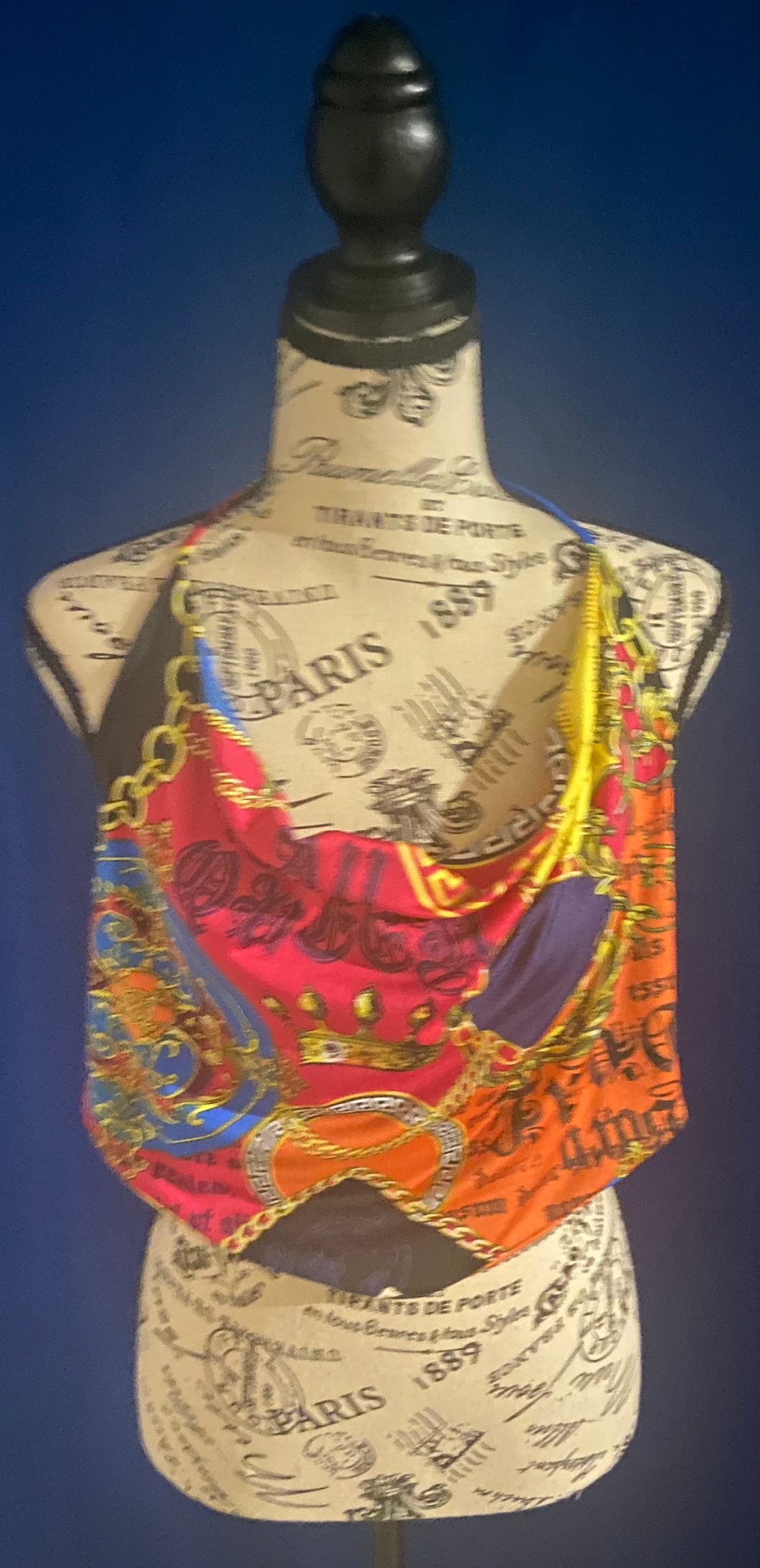 Multicolor Chain Halter Top