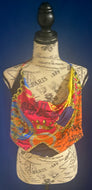 Multicolor Chain Halter Top