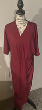 Load image into Gallery viewer, Irregular Hem Solid V Neck Plus Size Maxi Dress 
