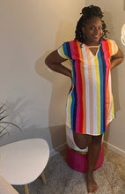 Load image into Gallery viewer, Batwing Rainbow Tunic Dress
