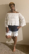 Patchwork Plus Size Half Length Pencil Denim Shorts
