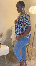 Load image into Gallery viewer, Plus Size Leopard Print Floral T-Shirt

