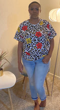 Load image into Gallery viewer, Plus Size Leopard Print Floral T-Shirt
