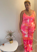 Load image into Gallery viewer, Tie Dye Wide Leg Rose Red Jumpsuit
