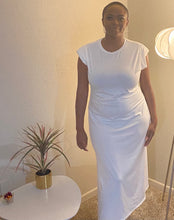Load image into Gallery viewer, Crew Neck White T-Shirt Dress
