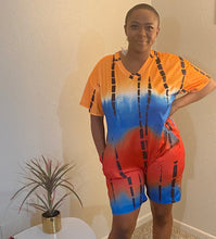 Load image into Gallery viewer, V  Neck Tie Dye Romper
