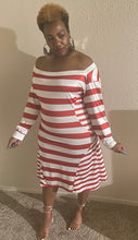Load image into Gallery viewer, Striped Plus Size Long Sleeve Dress
