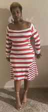 Load image into Gallery viewer, Striped Plus Size Long Sleeve Dress

