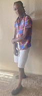 Beach Print Short Sleeve Men's Shirt