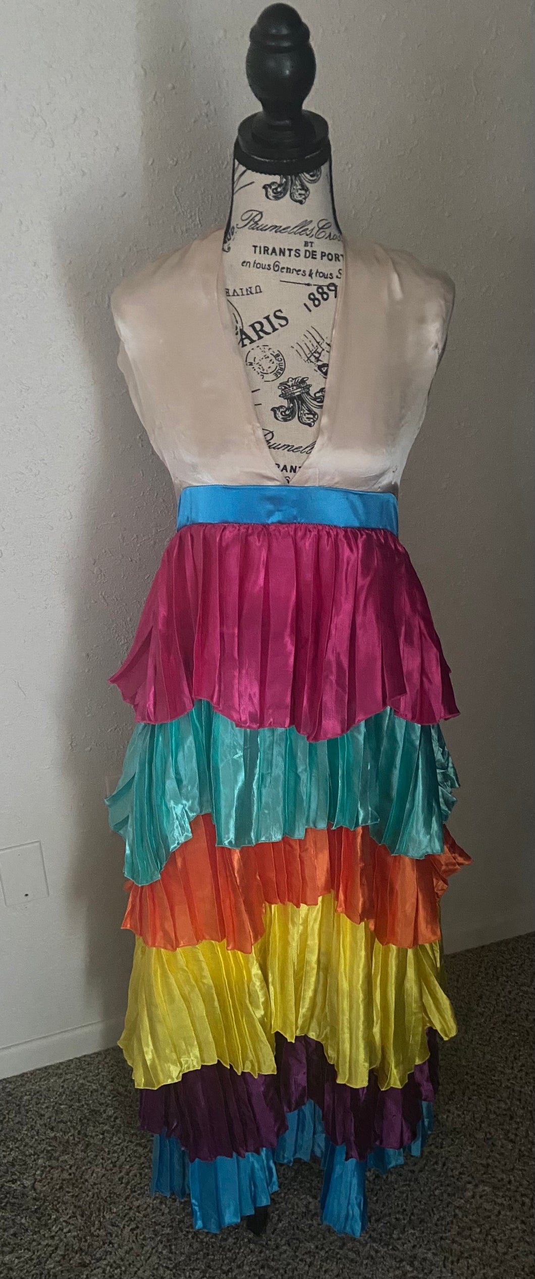 Sexy /Multicolored Pleated Cake Dress