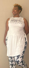 Load image into Gallery viewer, Letter Print Bandage Top &amp; Pants Suit

