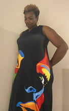 Load image into Gallery viewer, Abstract Figure Print Sleeveless Maxi Dress
