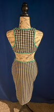 Load image into Gallery viewer, Houndstooth Print Cutout Back Sleeveless Bodycon Dress
