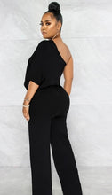 Load image into Gallery viewer, One Shoulder Cut Out on One Side Short Sleeve Jumpsuit
