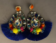 Load image into Gallery viewer,  Large Multicolored Tassel Earrings
