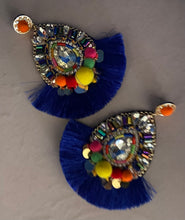 Load image into Gallery viewer,  Large Multicolored Tassel Earrings
