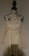 Off Shoulder Frill Trim Sheer Mesh Swing Dress