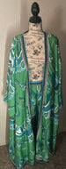 Abstract Print Batwing Sleeve Cardigan & Shorts Set