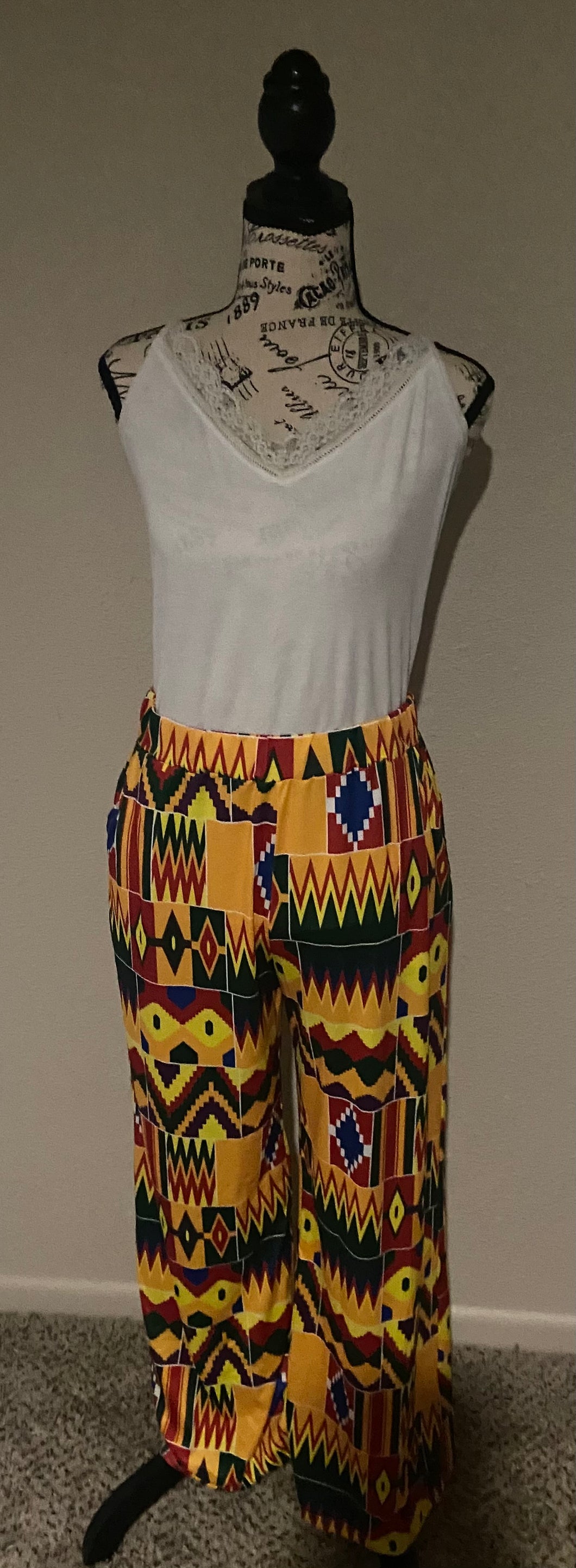 Bohemian Floral Print Hight Waist Loose Long Pants