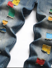 Load image into Gallery viewer, Trendy Contrast Color Jeans for Men-Size 36
