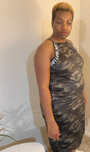 Load image into Gallery viewer, Letter Camo Halter Dress
