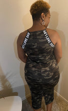 Load image into Gallery viewer, Letter Camo Halter Dress

