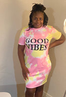 Color Print Mini Dress