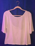 Tie Back Scoop Neck Blouse