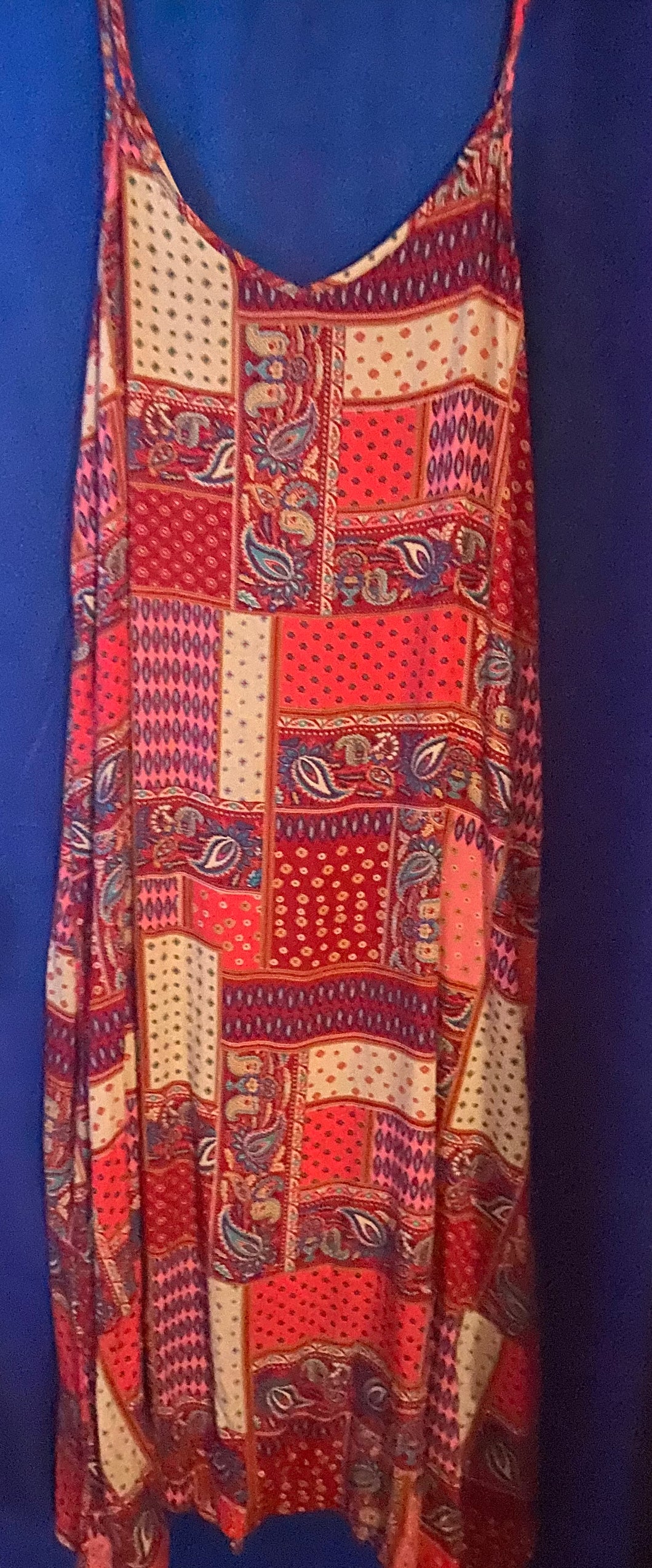 Patchwork Print Slip Dress