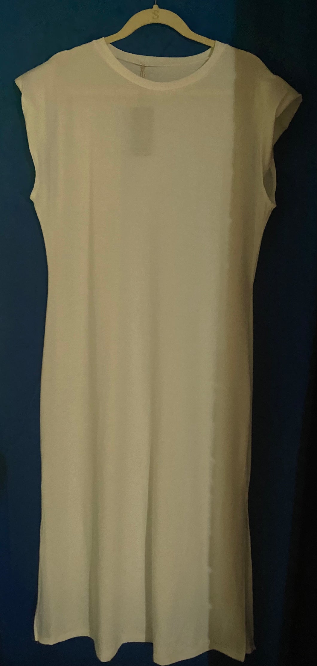 Crew Neck White T-Shirt Dress