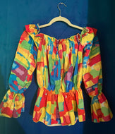 Printed Plaid Blouse