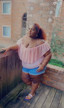Load image into Gallery viewer, Pink Shoulder Ruffle Trim Blouse

