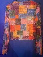 Active Wear Patchwork Mesh Top