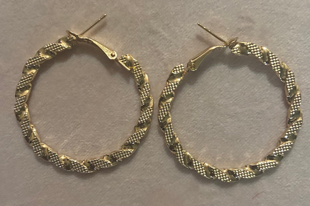 Gold Textured Earrings